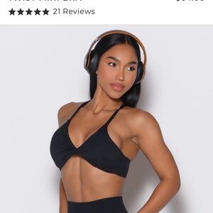 Bombshell sportswear Black Twist Mini Sports Bra